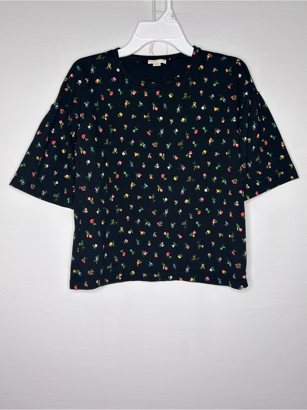 Crewcuts Blacktop Everyday Top with Small Floral Accents